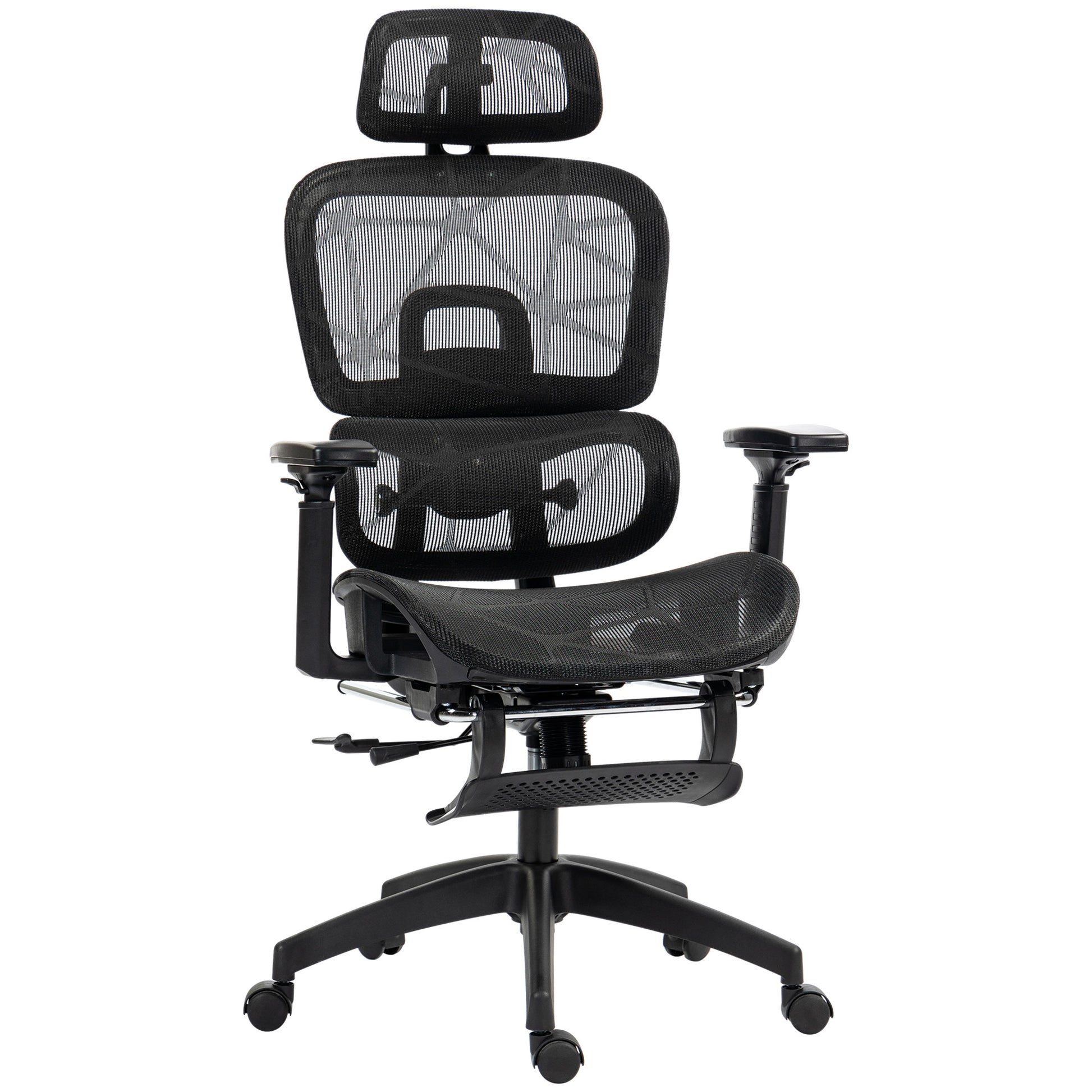 Photo of HOMCOM Multi-Adjustable Mesh Office Chair - Black in Black colour on a white background