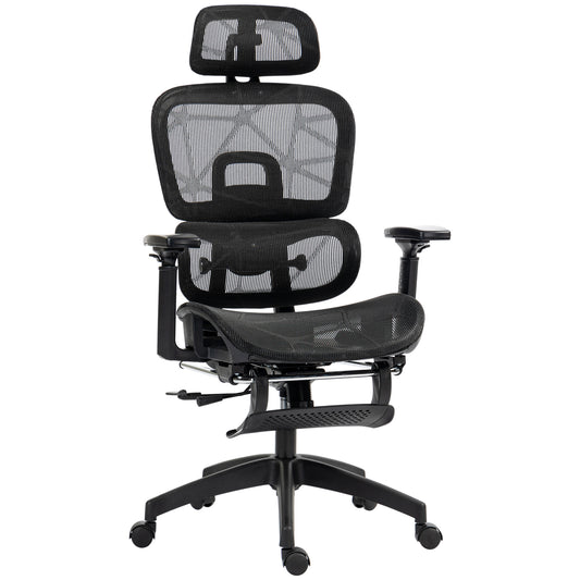 Photo of HOMCOM Multi-Adjustable Mesh Office Chair - Black in Black colour on a white background