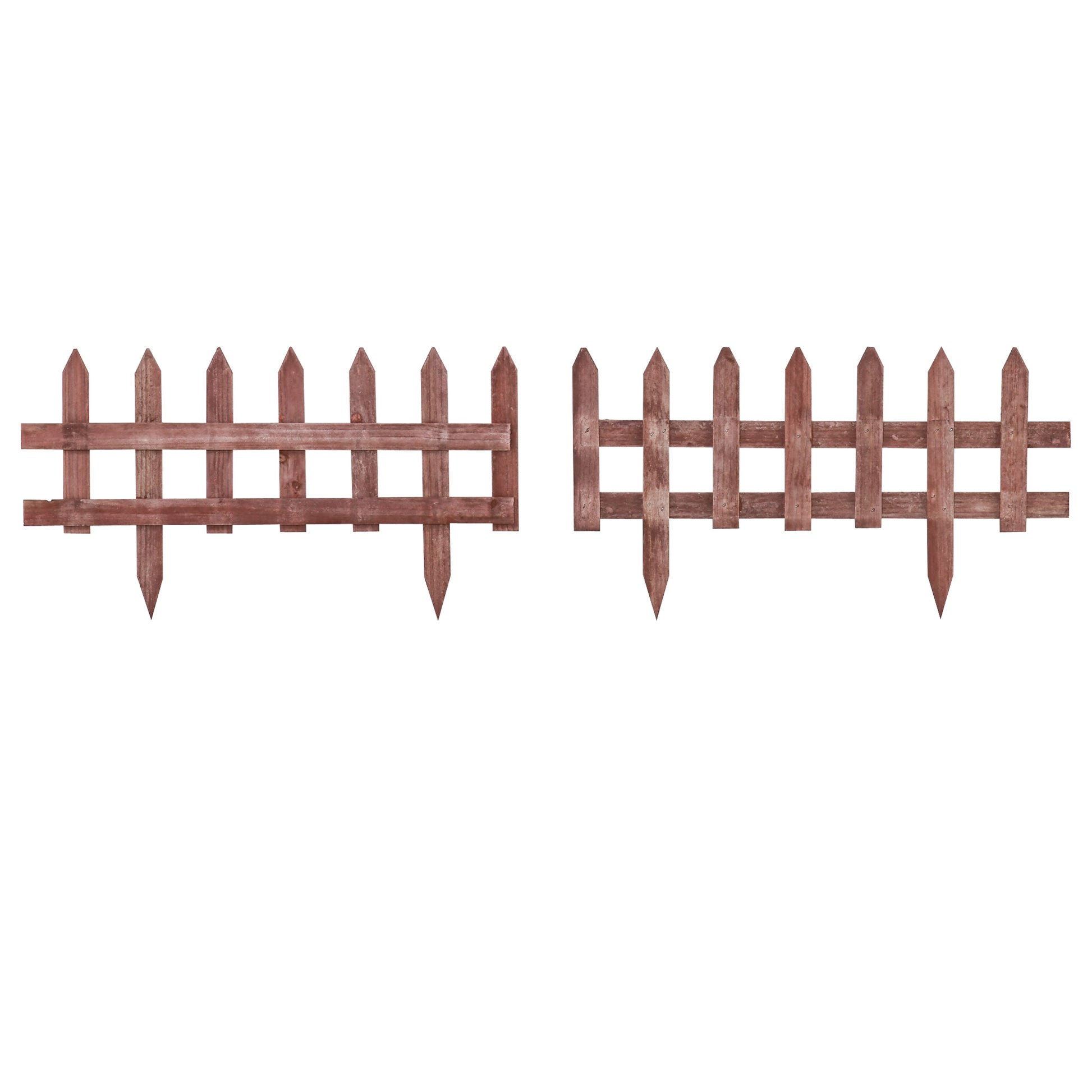 Photo of Outsunny Set of 12 Wooden 60cm Garden Fence Pieces in Pieces colour on a white background