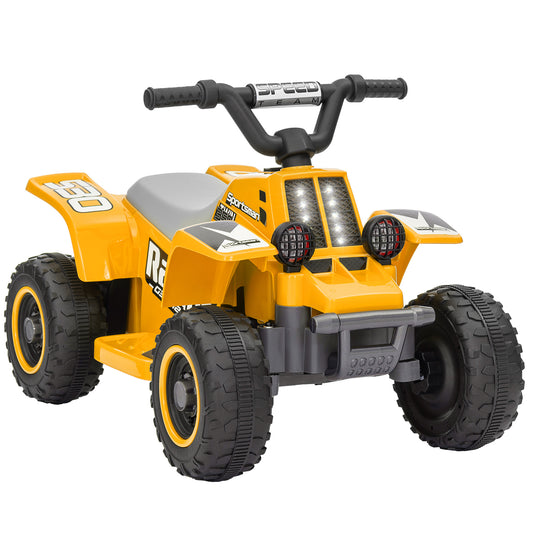 Photo of AIYAPLAY 6V Electric Quad Bike for Kids, Ride On ATV w/ Forward/Reverse, Headlights, for Ages 18-36 Months, Yellow in Yellow colour on a white background