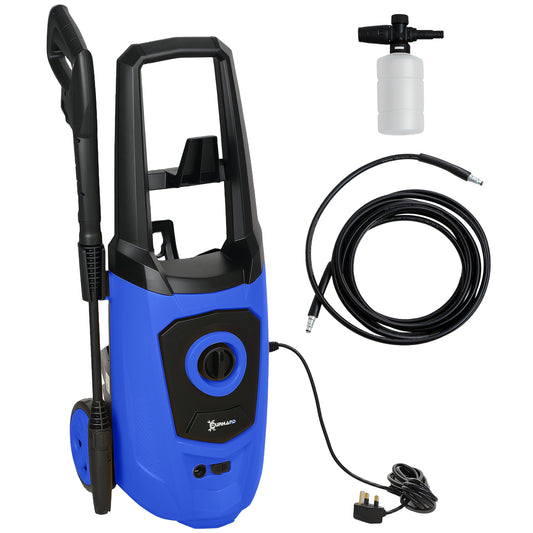 Photo of DURHAND High Pressure Washer, 150 Bar Pressure, 510 L/h Flow, 1800W, High-Performance Portable Power Jet Wash Cleaner, Blue in Blue colour on a white background