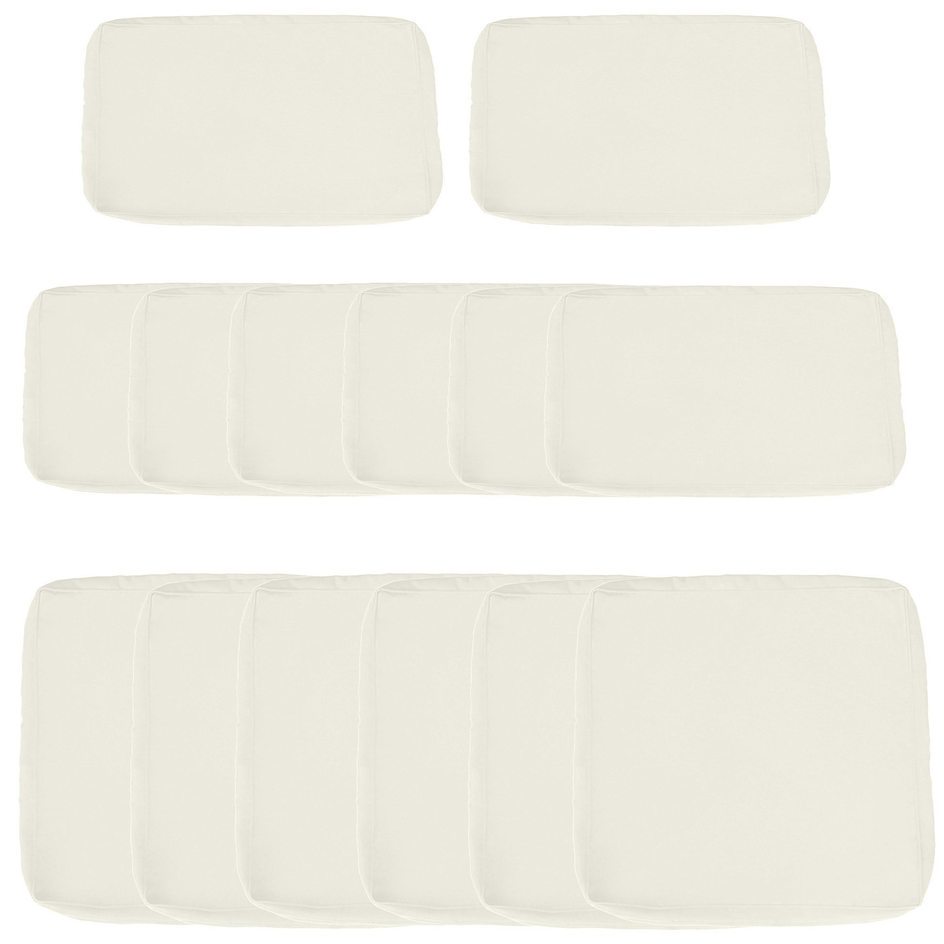 Photo of Outsunny Replacement Cushion Covers for Garden Sofa Set, Garden Rattan Sofa Cushion Polyester Cover Replacement Outdoor - No Cushion Included, Cream in Cream colour on a white background
