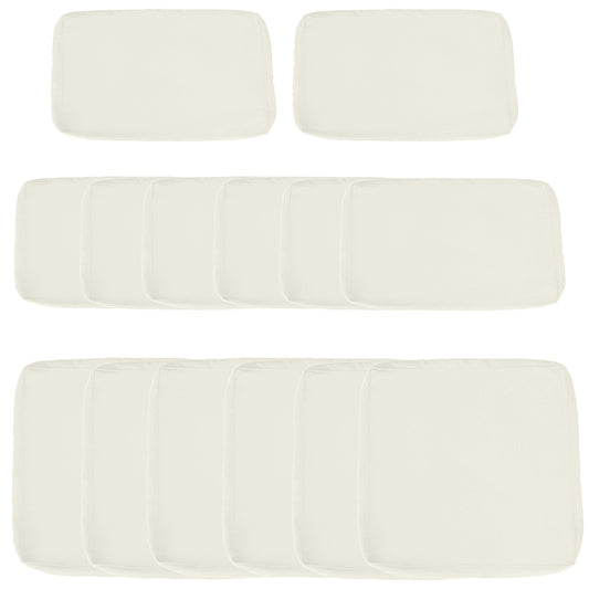 Photo of Outsunny Replacement Cushion Covers for Garden Sofa Set, Garden Rattan Sofa Cushion Polyester Cover Replacement Outdoor - No Cushion Included, Cream in Cream colour on a white background