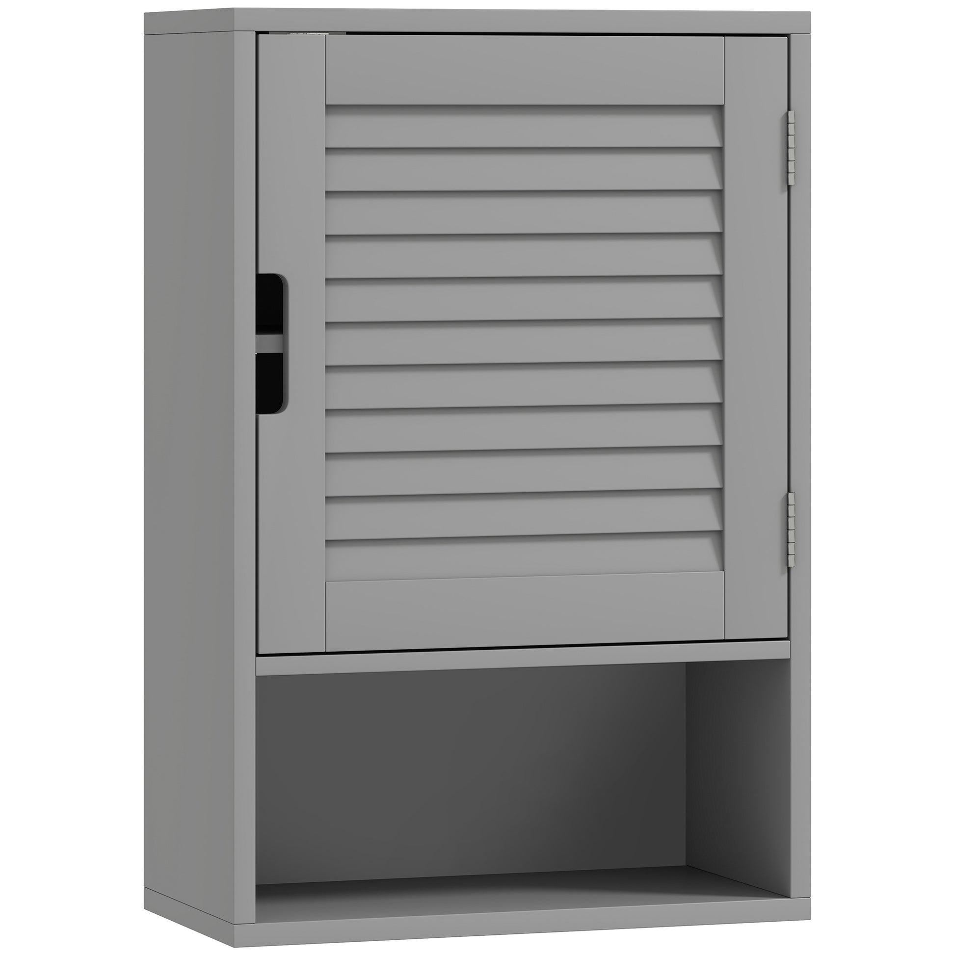Photo of HOMCOM Bathroom Cabinet, Wall Mounted Storage Cabinet with Adjustable Shelves, 40 x 20 x 60 cm, Grey in Grey colour on a white background