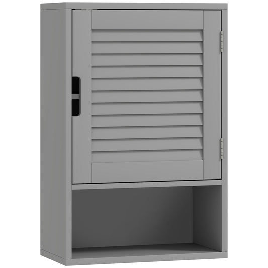 Photo of HOMCOM Bathroom Cabinet, Wall Mounted Storage Cabinet with Adjustable Shelves, 40 x 20 x 60 cm, Grey in Grey colour on a white background
