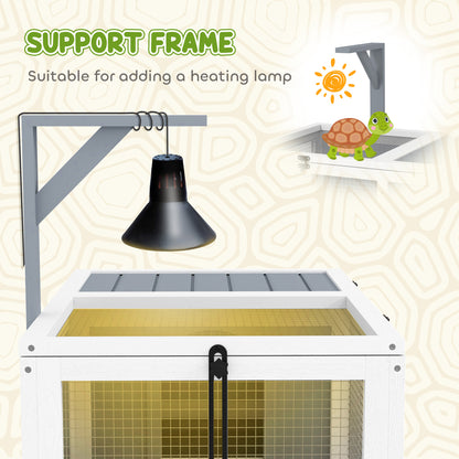 PawHut tortoise enclosure with support frame for adding a heating lamp
