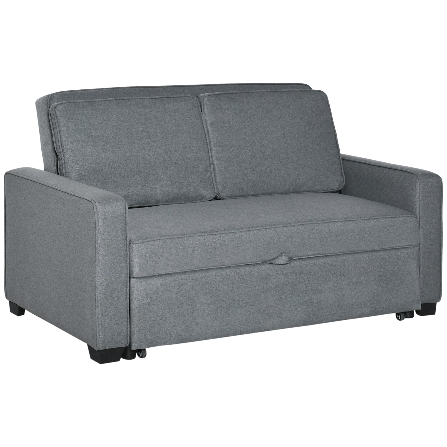 Photo of HOMCOM Double Sofa Bed Click Clack Sofa Bed Pull Out Bed with Adjustable Backrest for Living Room and Bedroom Grey in Grey colour on a white background