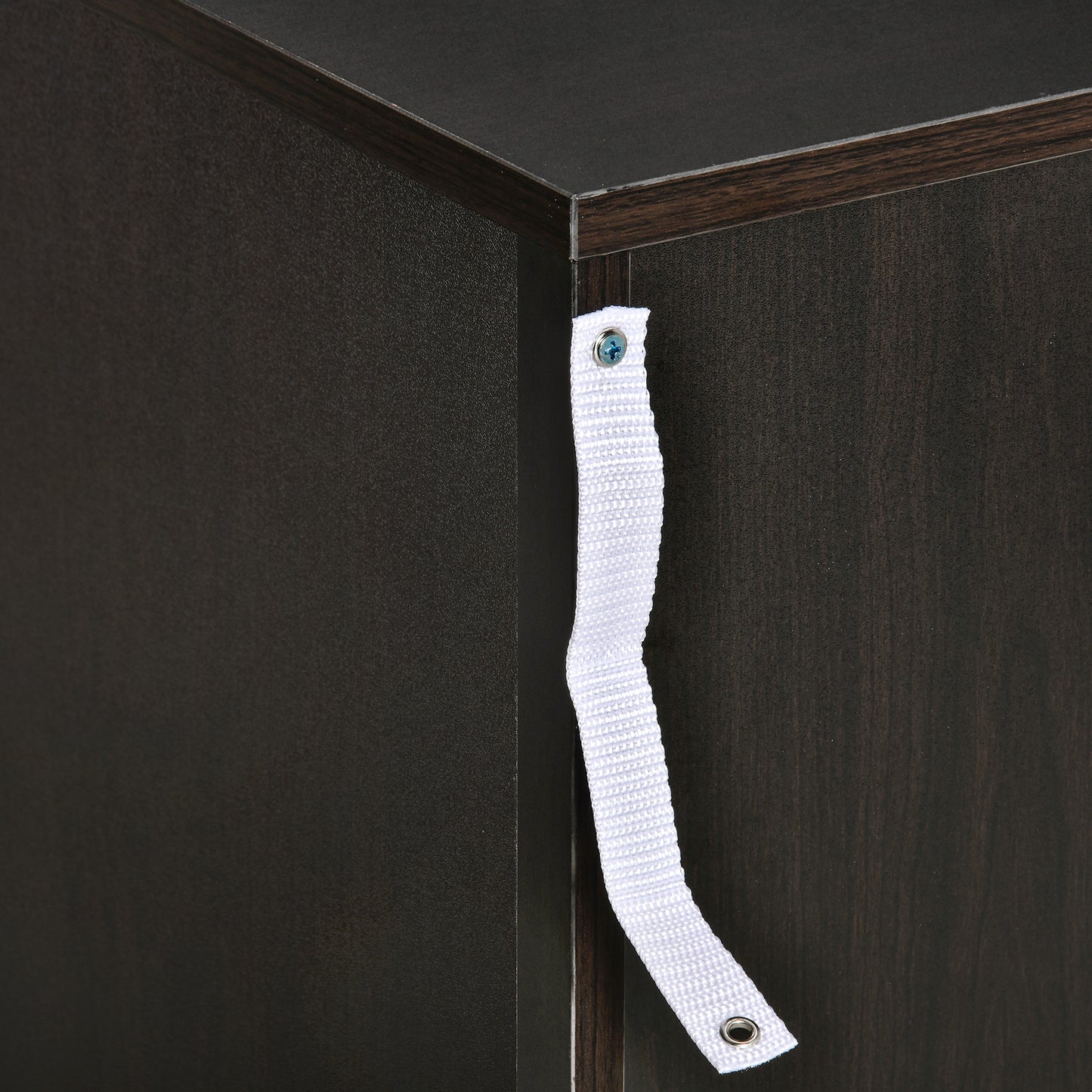 HOMCOM Bedside Cabinet with Drawer and Shelf, White Bedside Table for Bedroom, Living Room, Nightstand Side Table with Metal Rail Set of 2
