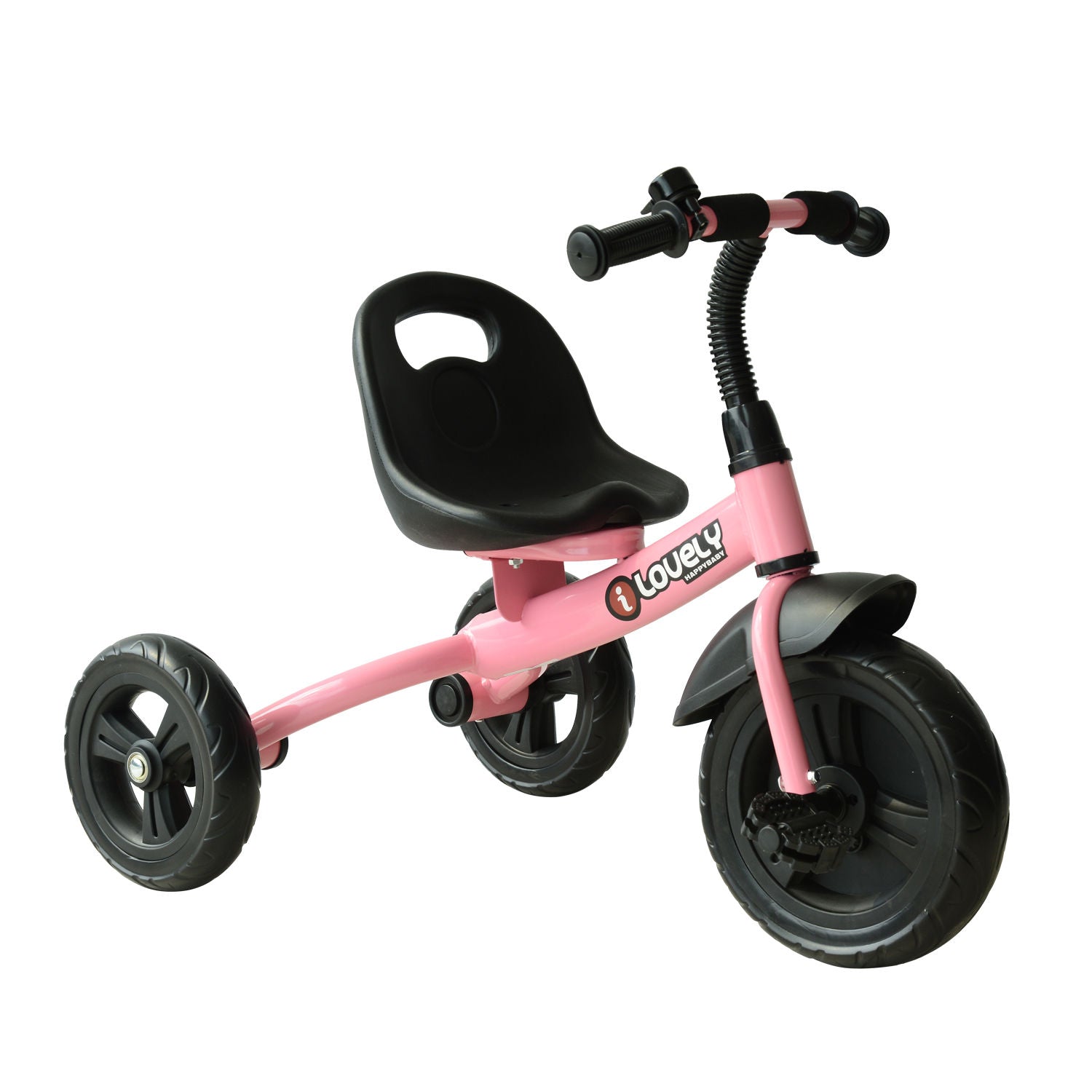 Photo of HOMCOM Baby Trike, Toddler Tricycle with Adjustable Seat, Children Ride on Toys 3 Wheels Bike with Bell for Kids 1.5-4 Years, Pink in Pink colour on a white background