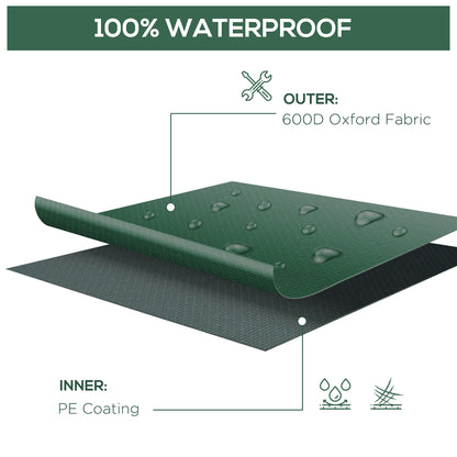 Outsunny cover fabric layers with 600D Oxford outer fabric and PE coating