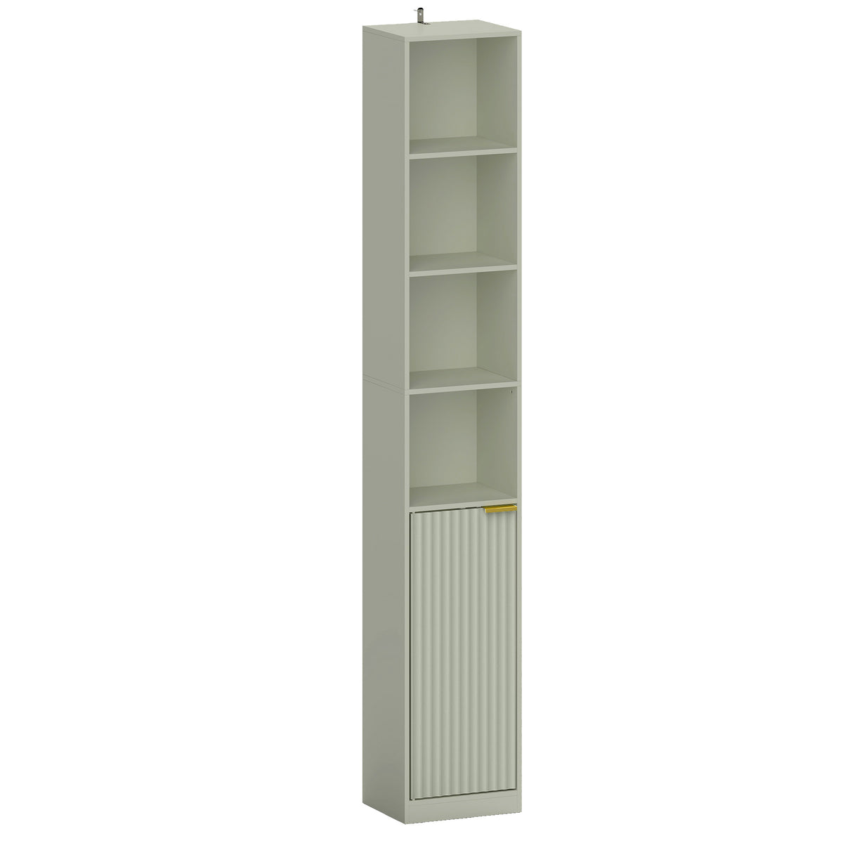 Photo of HOMCOM Bookcase Adjustable Shelf Bookshelf Anti-Tip Hardware 6-Tier Storage Cabinet Light Green in Green colour on a white background