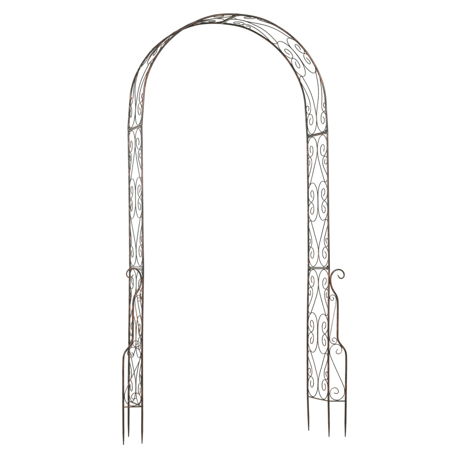 Photo of Outsunny Metal Garden Arch Trellis, Decorative Arbour Archway for Walkway Path Ceremony Wedding Party, 120 x 30 x 226cm in 226cm colour on a white background