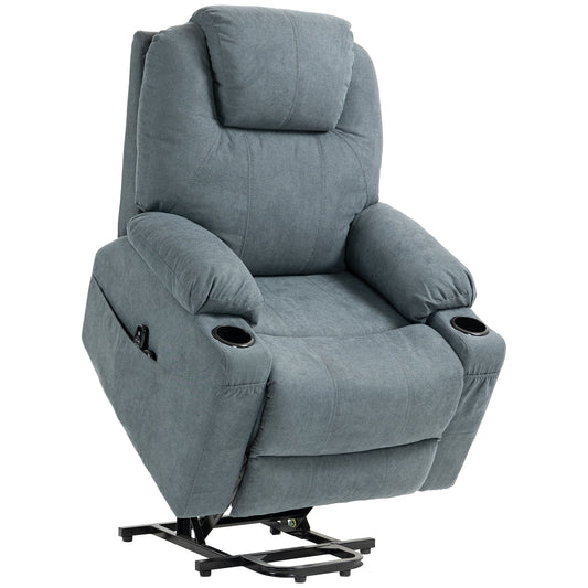 Photo of HOMCOM Power Lift Recliner Chair with Pocket Spring, Electric Lift Chair with Wide Backrest, Grey in Grey colour on a white background