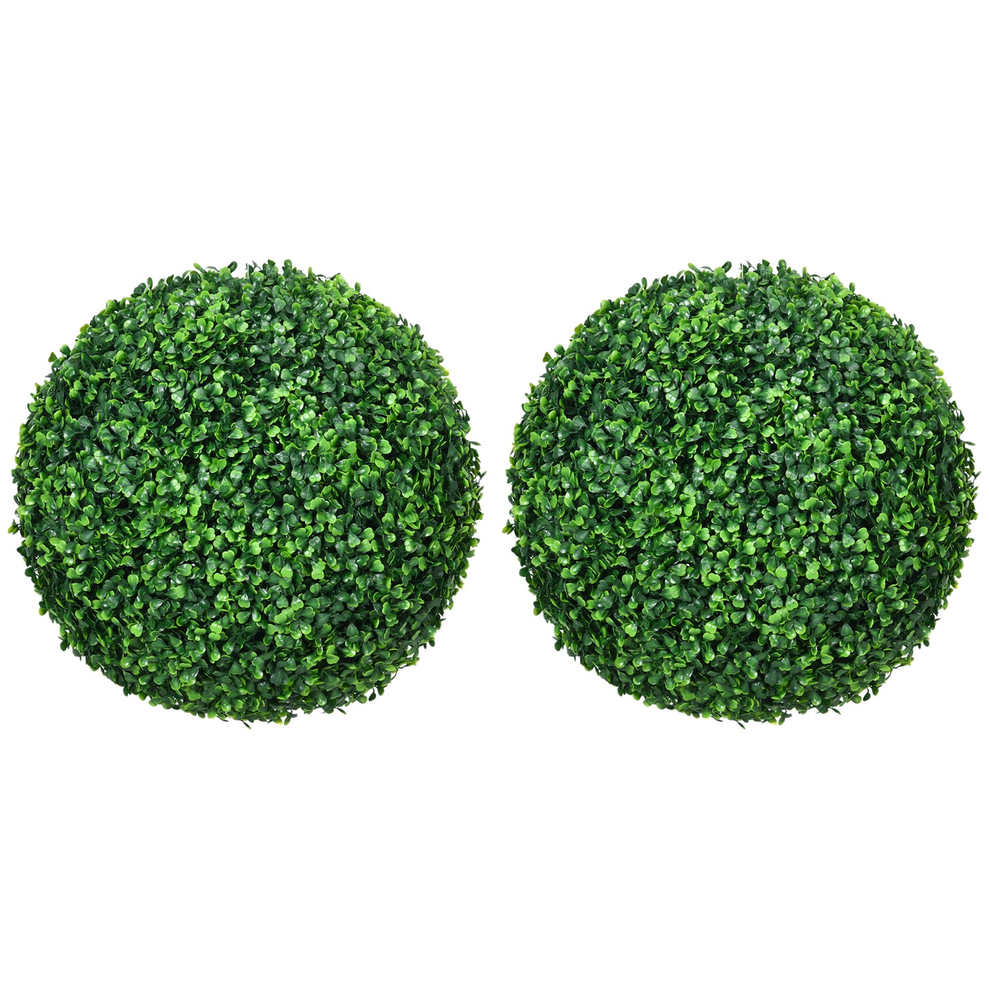 Photo of HOMCOM Set of Two Artificial Boxwood Balls Plants - Green in Green colour on a white background