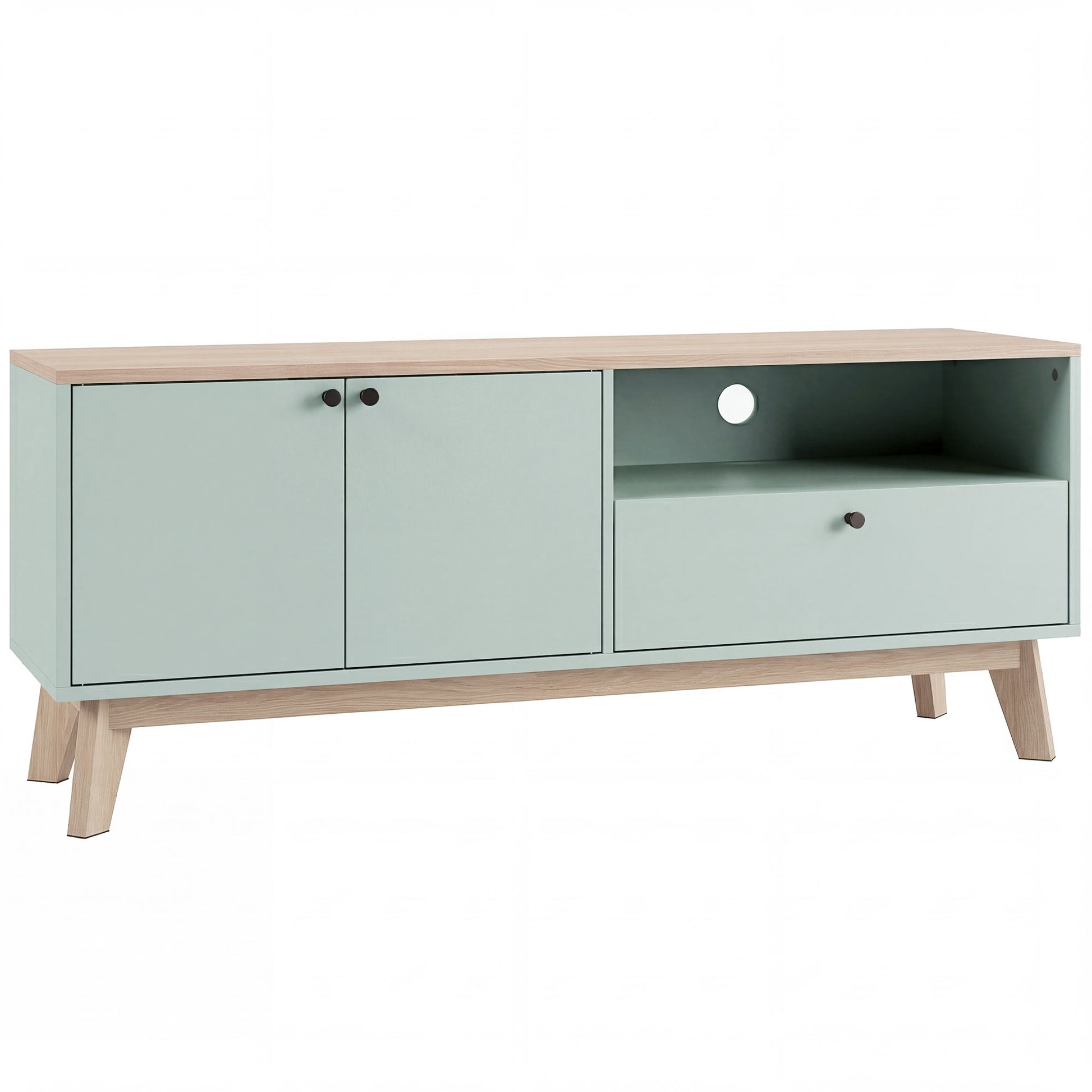 Photo of HOMCOM TV Stand Cabinet for Television up to 36 Inch, Modern TV Unit with 2 Doors, Entertainment Center with Adjustable Shelf in Shelf colour on a white background