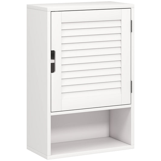 Photo of HOMCOM Bathroom Cabinet, Wall Mounted Storage Cabinet with Adjustable Shelves, 40 x 20 x 60 cm, White in White colour on a white background