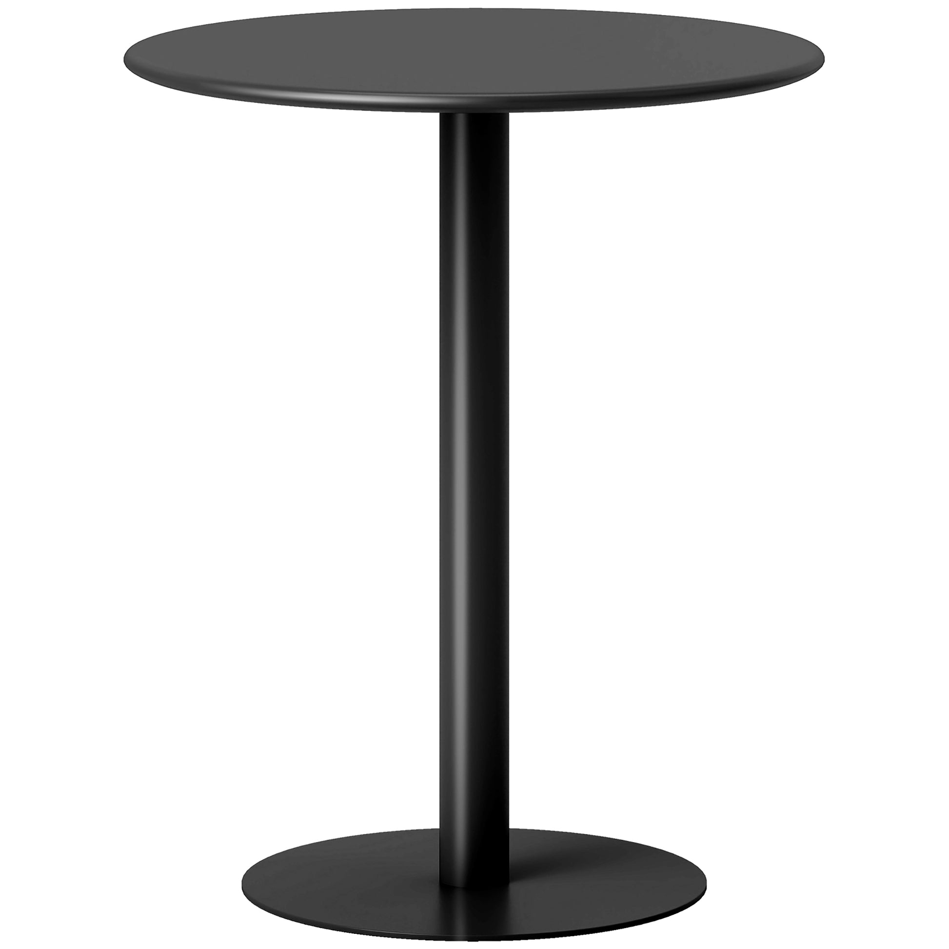 Photo of HOMCOM Dining Table, Round Kitchen Table with Steel Base for Living Room, Dining Room, 60 x 60 x 72cm, Black in Black colour on a white background