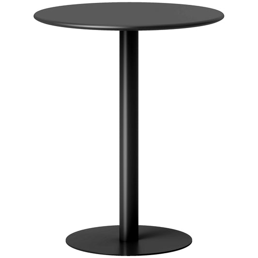 Photo of HOMCOM Dining Table, Round Kitchen Table with Steel Base for Living Room, Dining Room, 60 x 60 x 72cm, Black in Black colour on a white background