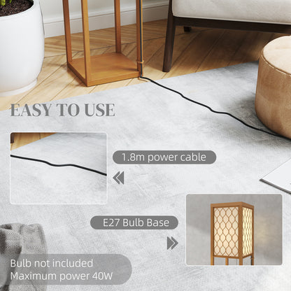 HOMCOM three-shelf standing lamp with 1.8 m power cable and E27 bulb base
