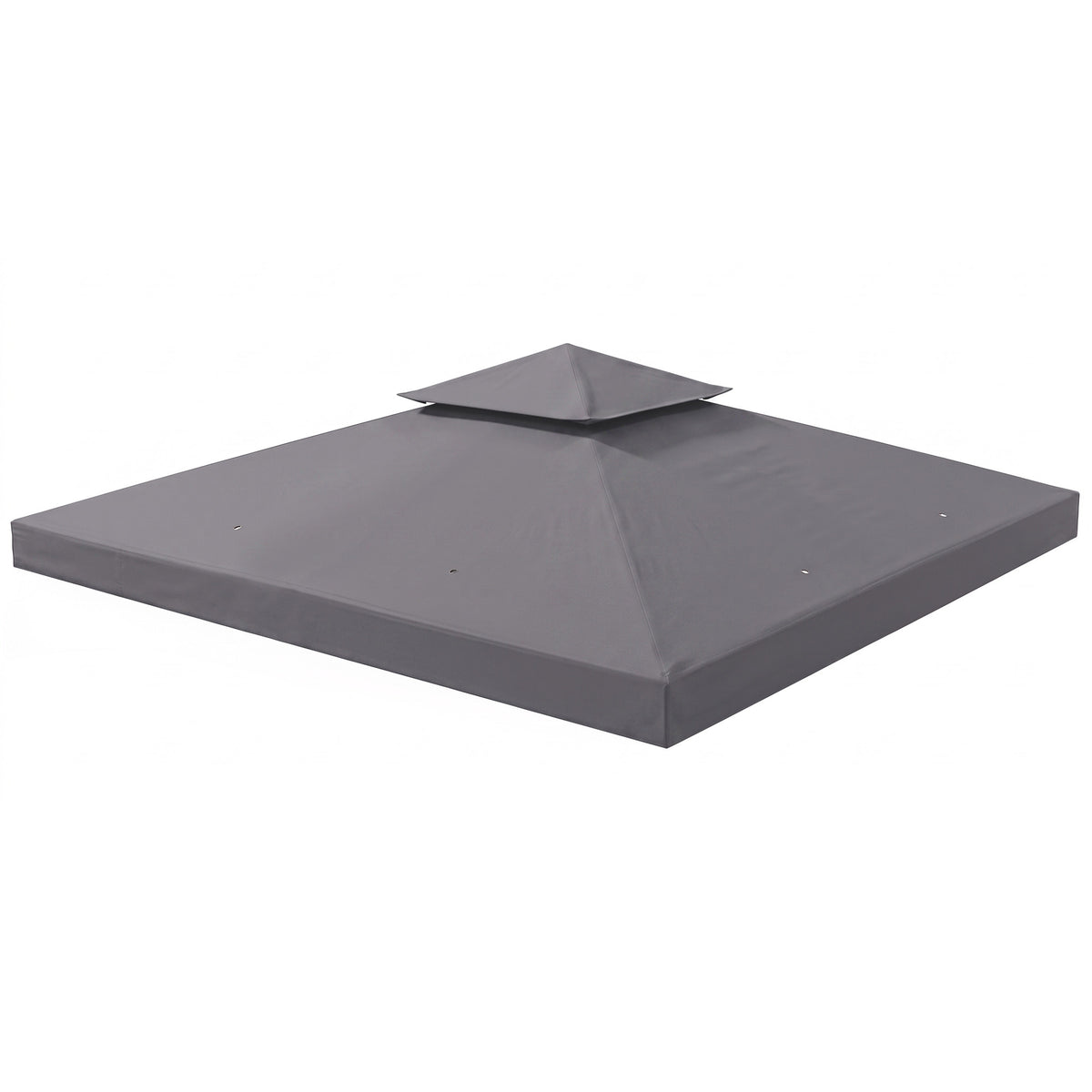 Deep gray square two-tier gazebo replacement roof cover
