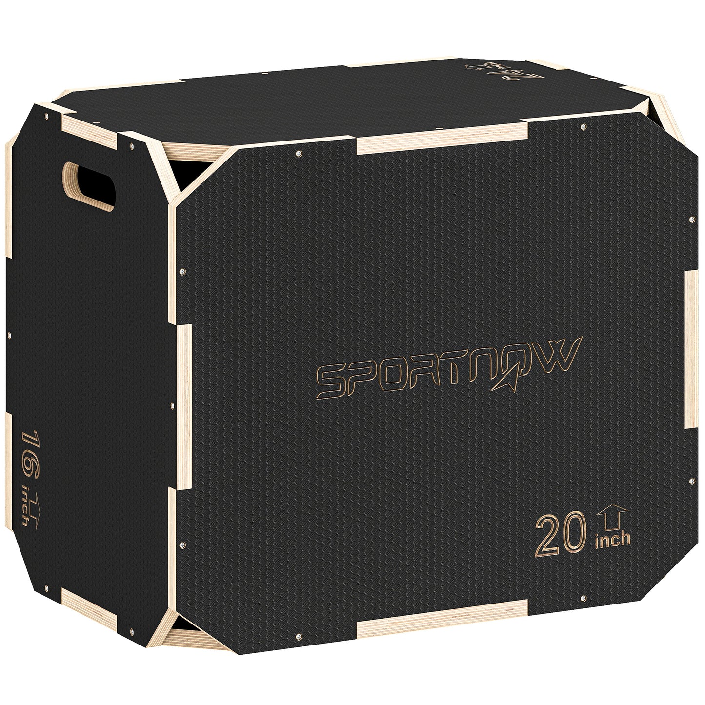 Photo of SPORTNOW Non-Slip Plyo Box, Corner-free Wooden Jump Box, 41 x 61 x 51 cm in cm colour on a white background