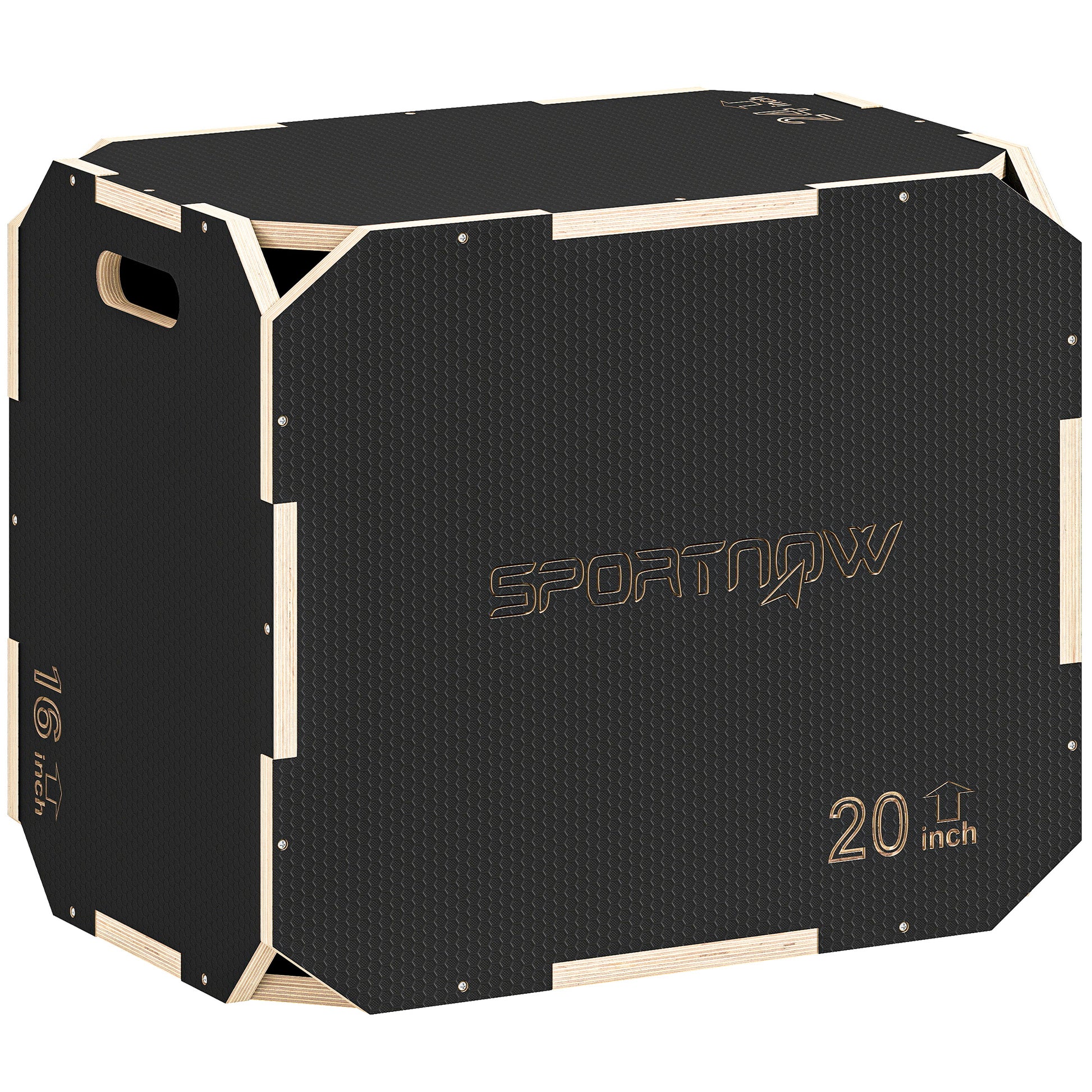 Photo of SPORTNOW Non-Slip Plyo Box, Corner-free Wooden Jump Box, 41 x 61 x 51 cm in cm colour on a white background
