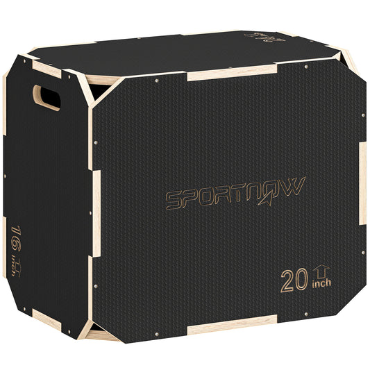 Photo of SPORTNOW Non-Slip Plyo Box, Corner-free Wooden Jump Box, 41 x 61 x 51 cm in cm colour on a white background