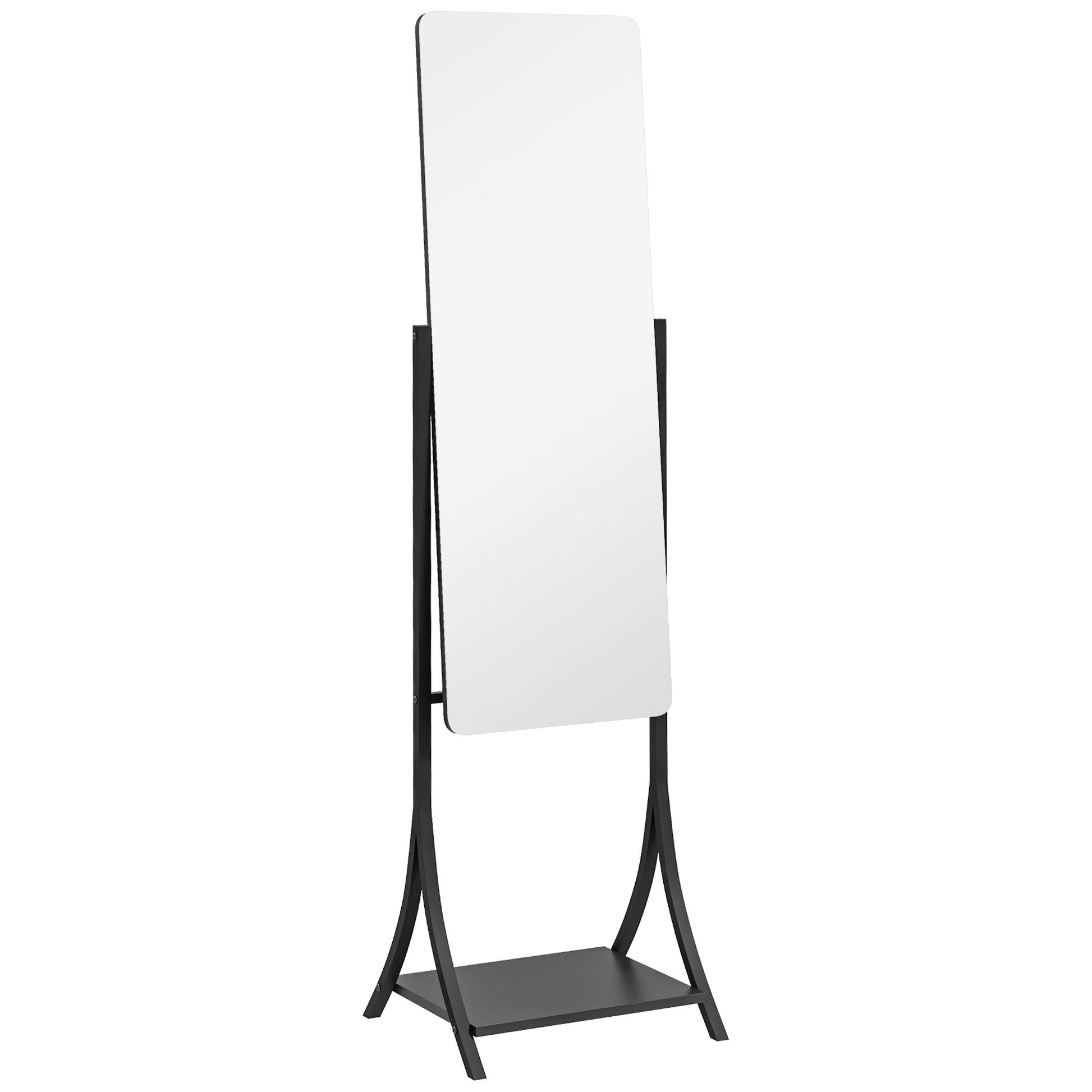 Photo of HOMCOM Free Standing Dressing Mirror, Full Length Mirror with Adjustable Angle, Storage Shelf for Living Room, Bedroom, Hallway in Hallway colour on a white background