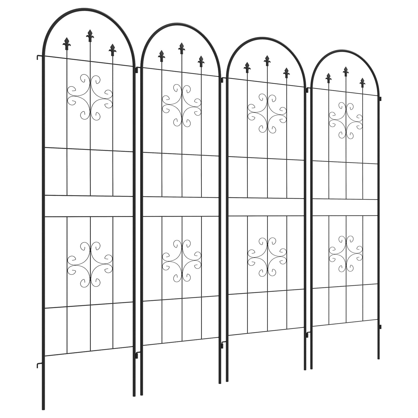 Photo of Outsunny Set of Four Spiral Anchor Garden Trellis Panels in Panels colour on a white background