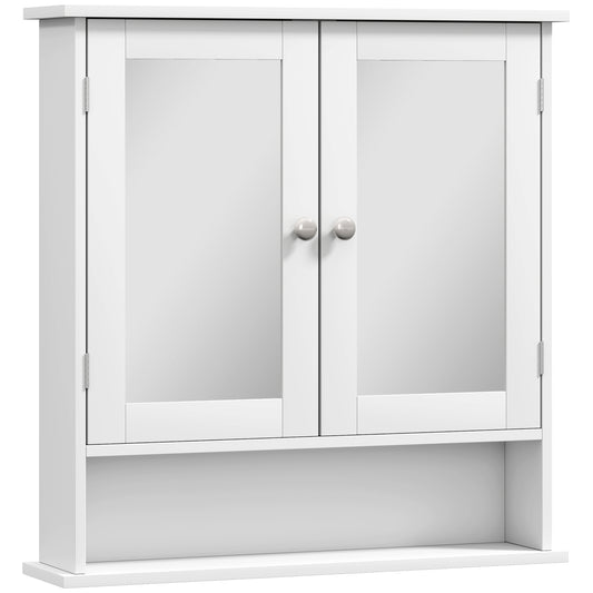 Photo of kleankin Bathroom Wall Storage Cabinet - White in White colour on a white background