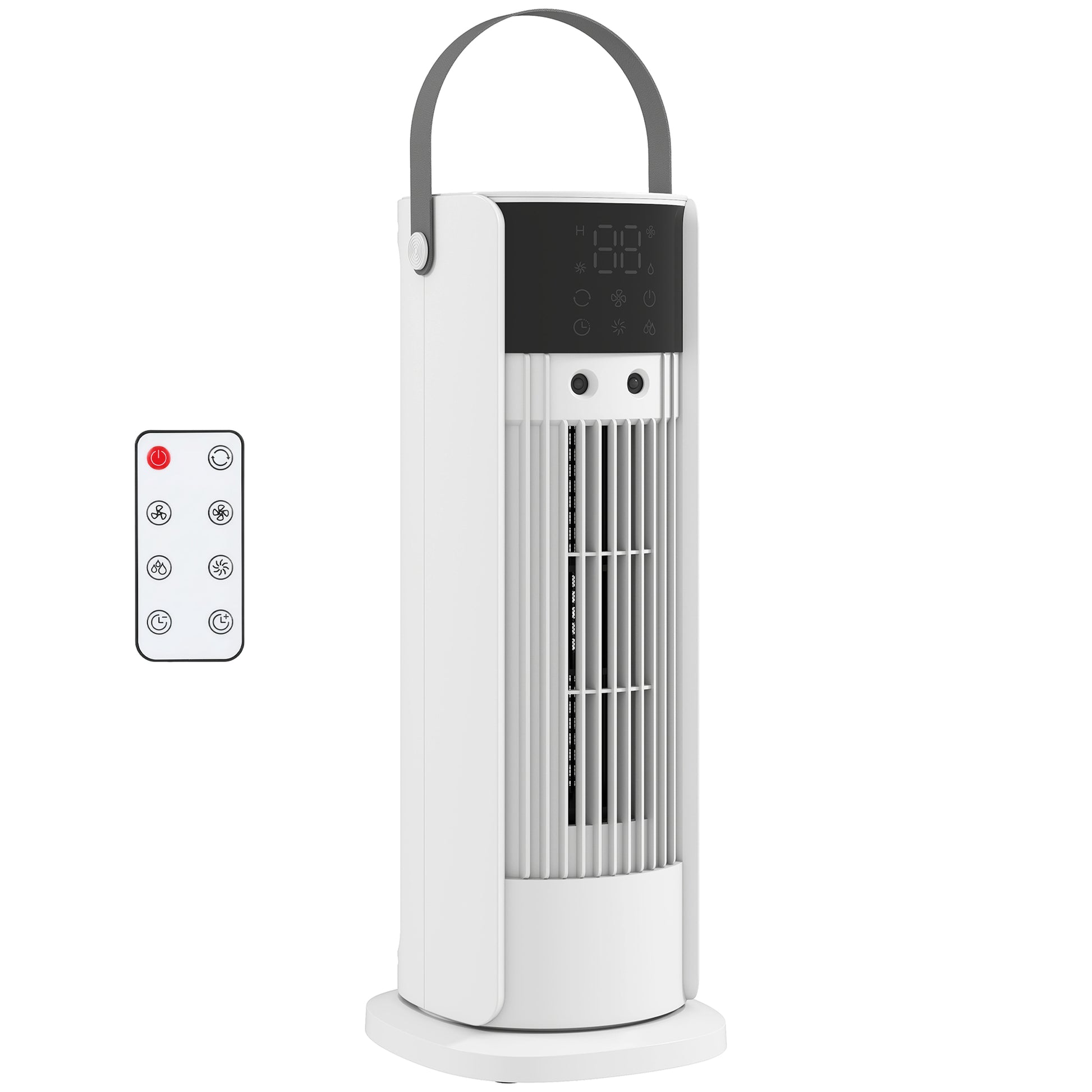 Photo of HOMCOM Tower Fan for Bedroom, 16 Inch Mist Desktop Fan with DC Motor, 3 Speeds, 90° Oscillation, 10H Timer, for Home Office in Office colour on a white background