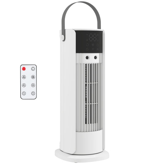 Photo of HOMCOM Tower Fan for Bedroom, 16 Inch Mist Desktop Fan with DC Motor, 3 Speeds, 90° Oscillation, 10H Timer, for Home Office in Office colour on a white background