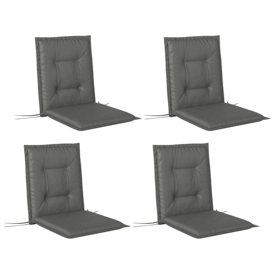 Photo of Outsunny Set of Four Padded Garden Seat Cushions - Light Grey in Grey colour on a white background