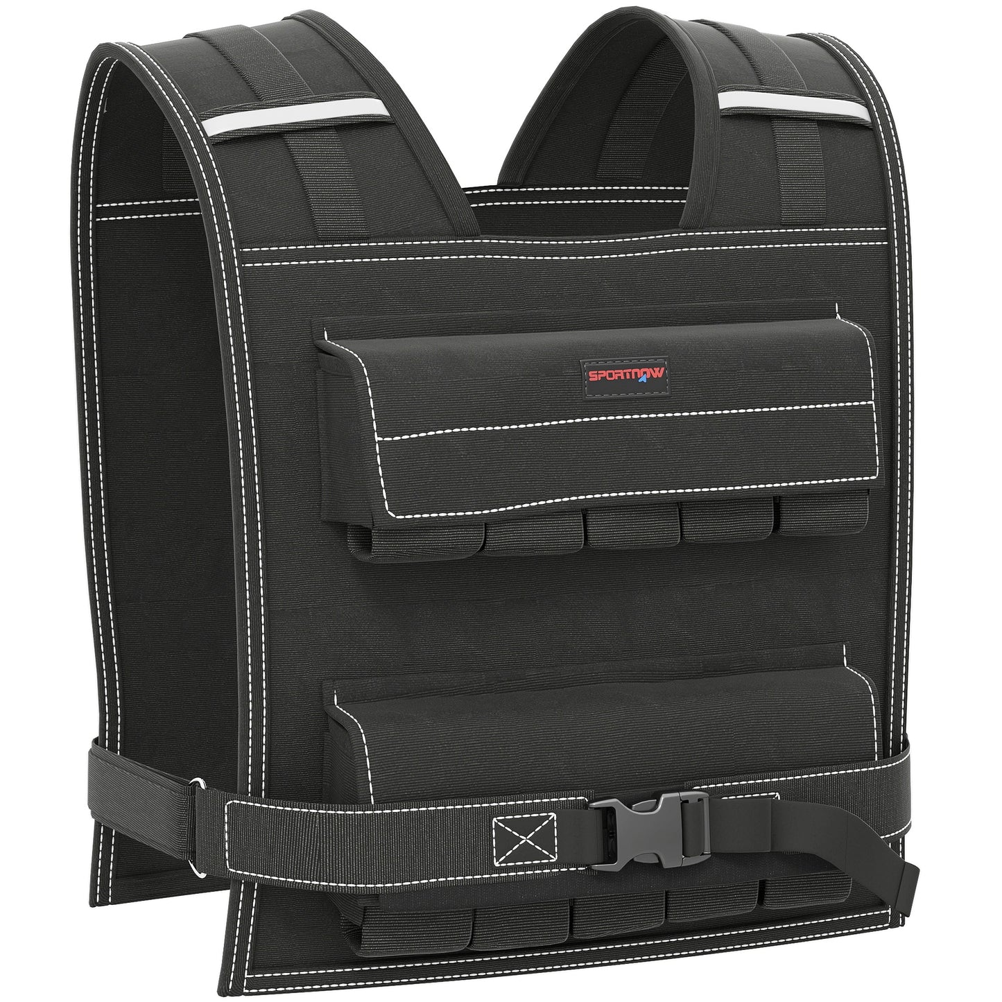 Photo of SPORTNOW 20KG Adjustable Weighted Vest, Running Weight Vest, with 30 Metal Weights, Reflective Strips, for Running, Exercise in Exercise colour on a white background