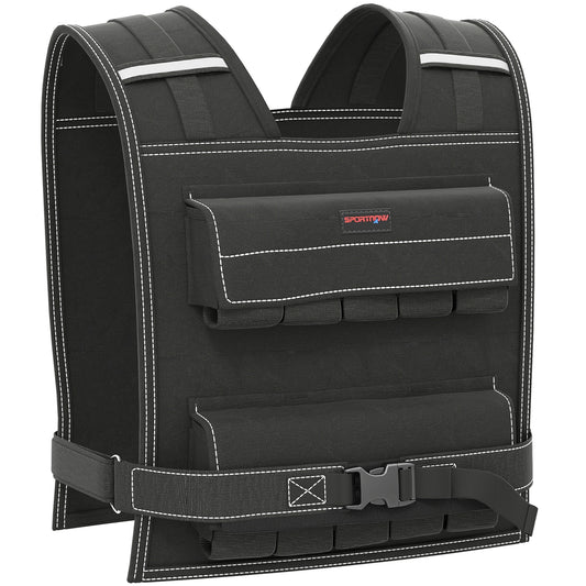 Photo of SPORTNOW 20KG Adjustable Weighted Vest, Running Weight Vest, with 30 Metal Weights, Reflective Strips, for Running, Exercise in Exercise colour on a white background
