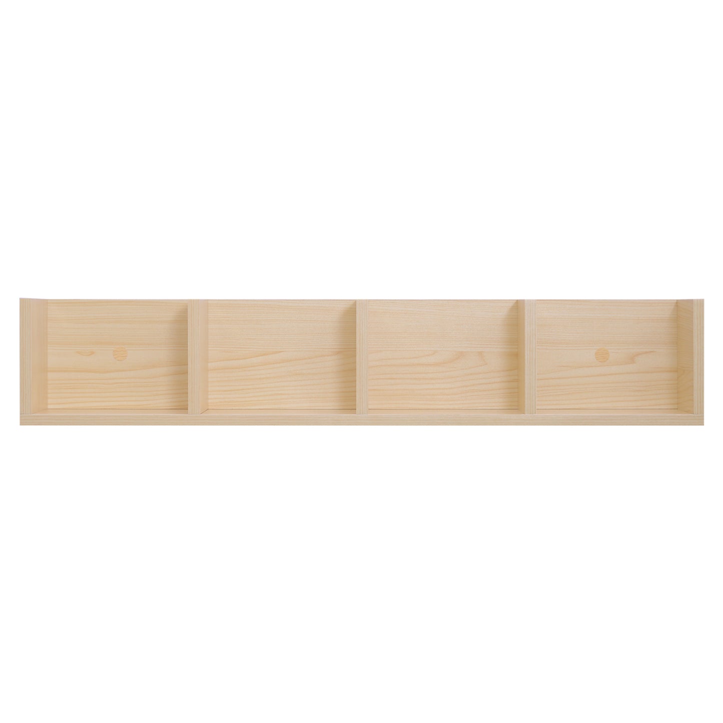 HOMCOM Wall Mount 84 CD / 56 DVD/Blu-ray/ Media Storage Rack 4 Cubes Wooden Shelf Organizer Unit Bookcase Display, Natural