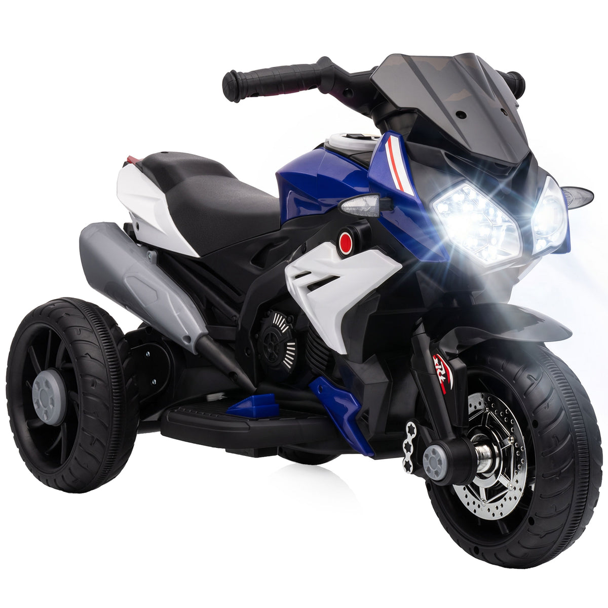Photo of HOMCOM Kids Electric Motorcycle, 6V Ride on Motorcycle with 3 Wheels, LED Headlight, Music, Horn for Boys Girls 3-5 Y, Blue in Blue colour on a white background