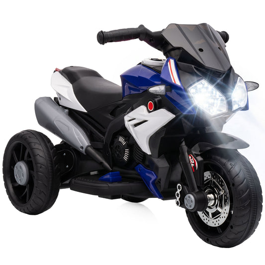 Photo of HOMCOM Kids Electric Motorcycle, 6V Ride on Motorcycle with 3 Wheels, LED Headlight, Music, Horn for Boys Girls 3-5 Y, Blue in Blue colour on a white background