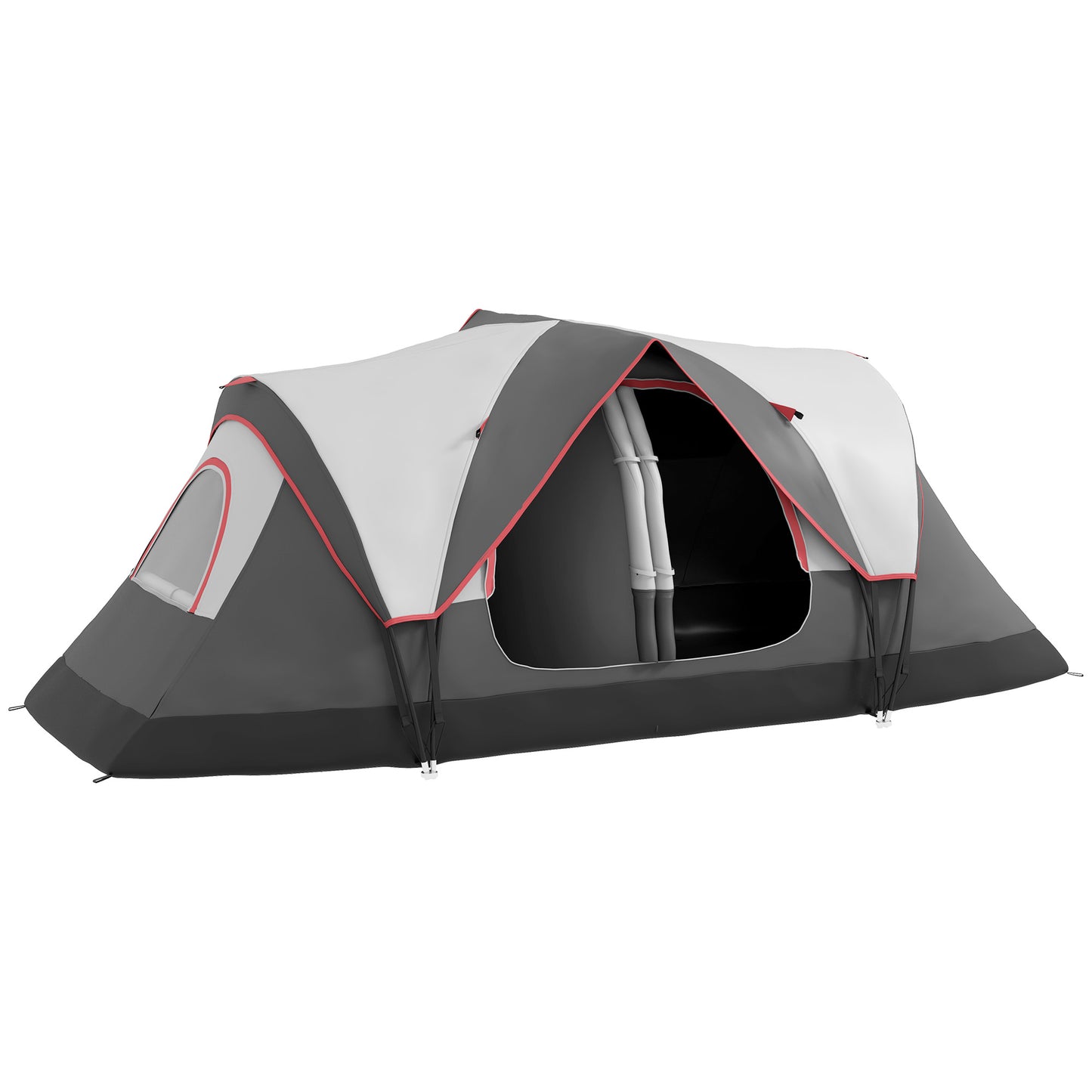 Photo of Outsunny Camping Tent for 6-8 Man with 2000mm Waterproof Rainfly and Carry Bag for Fishing Hiking Festival, Grey in Grey colour on a white background