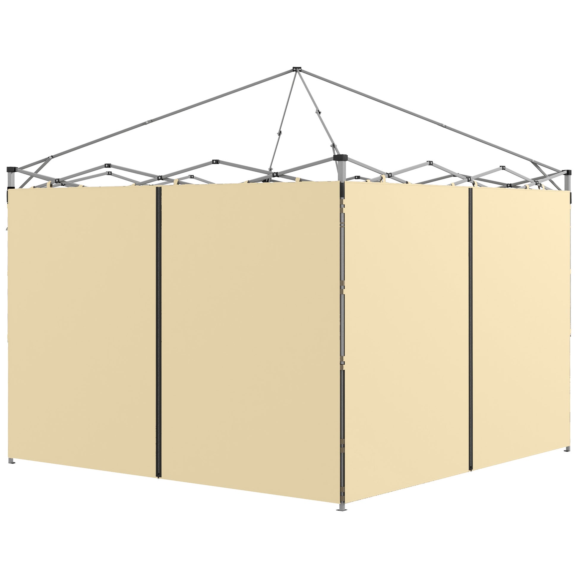 Photo of Outsunny Set of Two 3 x 3(m) Replacement Zipped Gazebo Walls - Beige in Beige colour on a white background