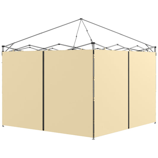 Photo of Outsunny Set of Two 3 x 3(m) Replacement Zipped Gazebo Walls - Beige in Beige colour on a white background