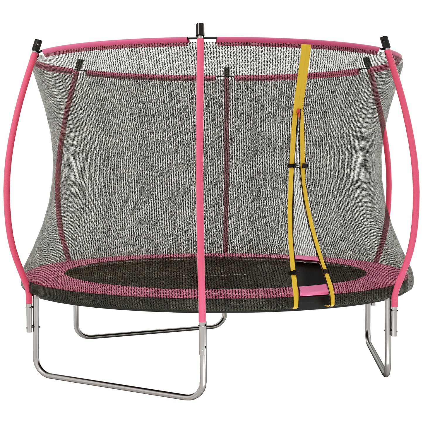 Photo of SPORTNOW 10ft Outdoor Trampoline with Enclosure Net, Spring Cover, Pink in Pink colour on a white background