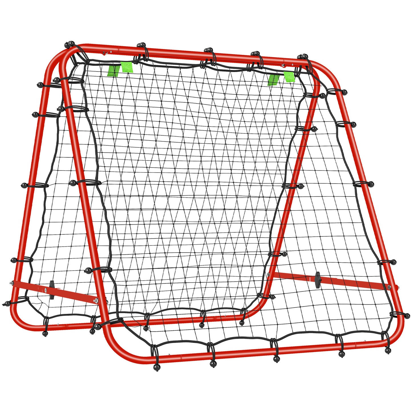 Photo of HOMCOM Double Sided Football Rebounder Net, Football Rebound Goal with Five Adjustable Angles, Red in Red colour on a white background