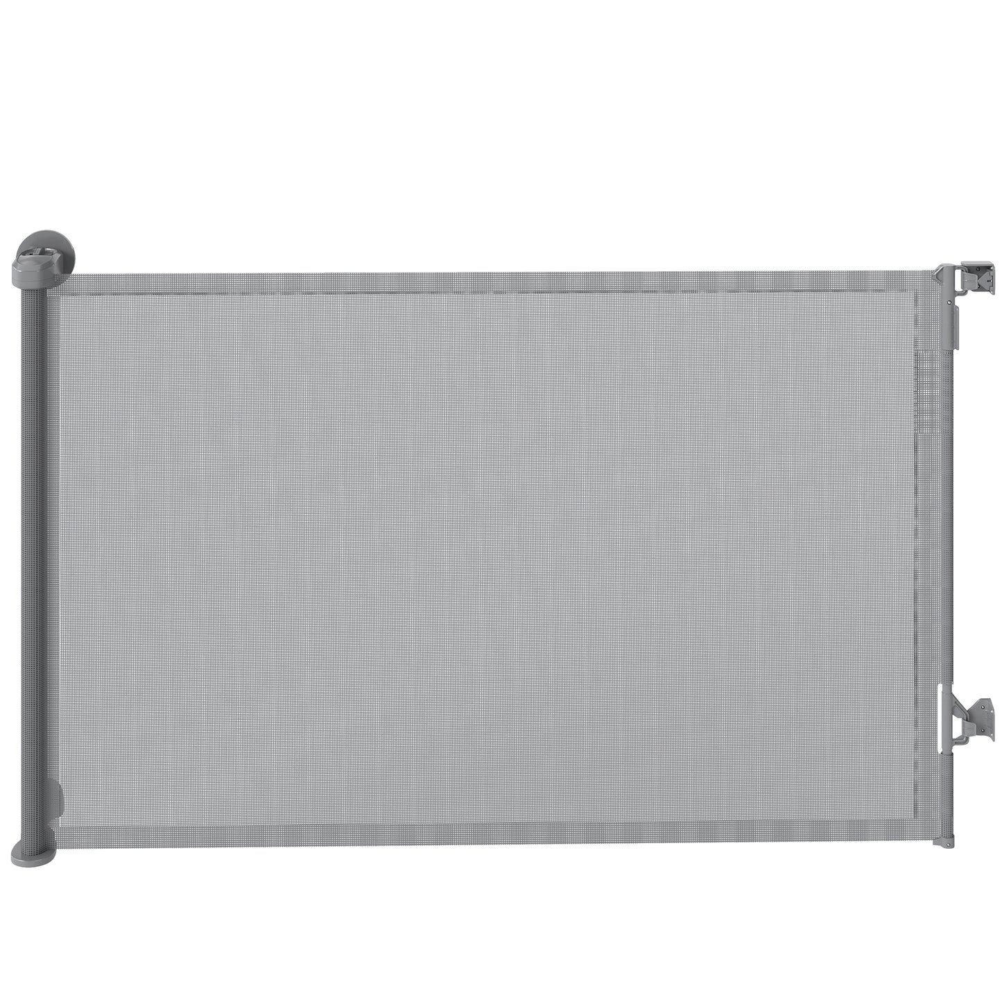 Photo of PawHut Retractable Dog Gate, Extends to 140 cm Wide & 93 cm Tall, Mesh Pet Gate with Single Hand Operation, for Stairs Doorways in Doorways colour on a white background