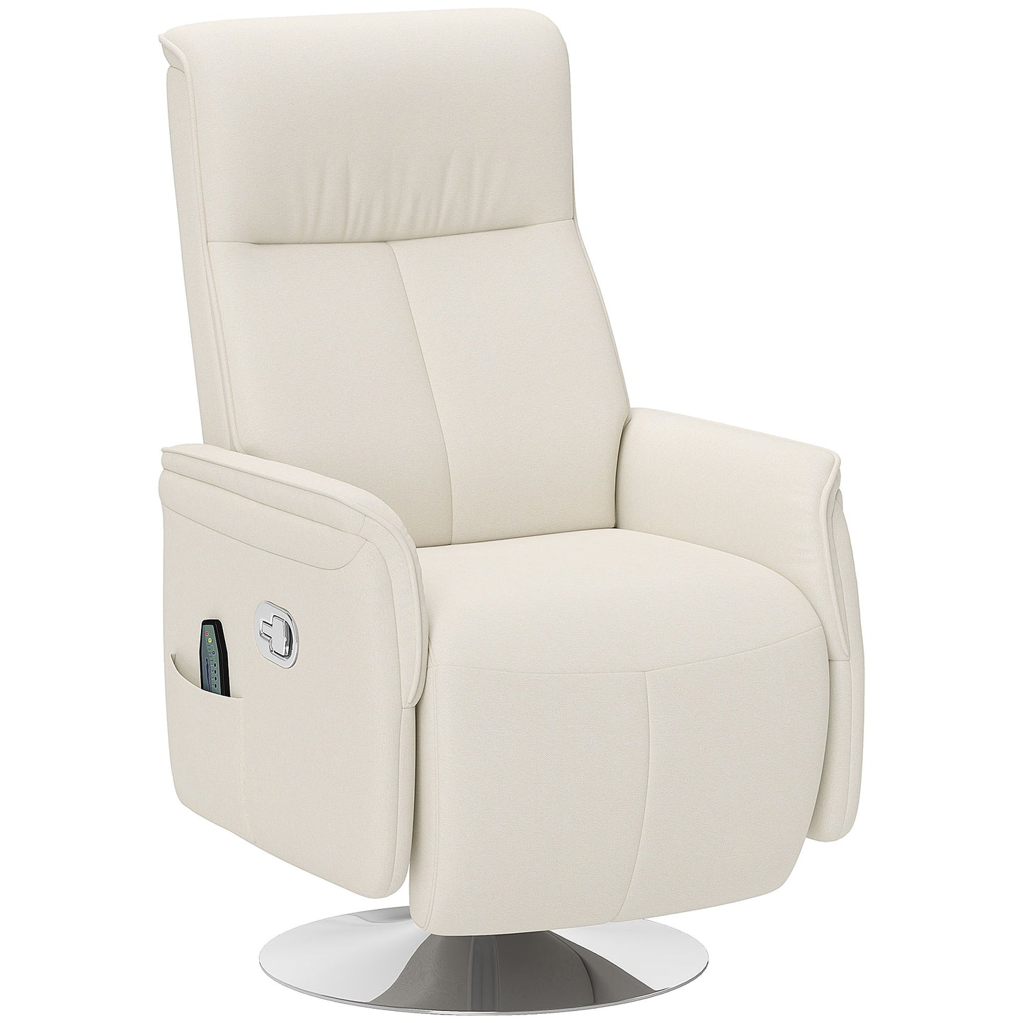 Photo of HOMCOM 10-Point Massage Recliner Armchair - Cream in Cream colour on a white background