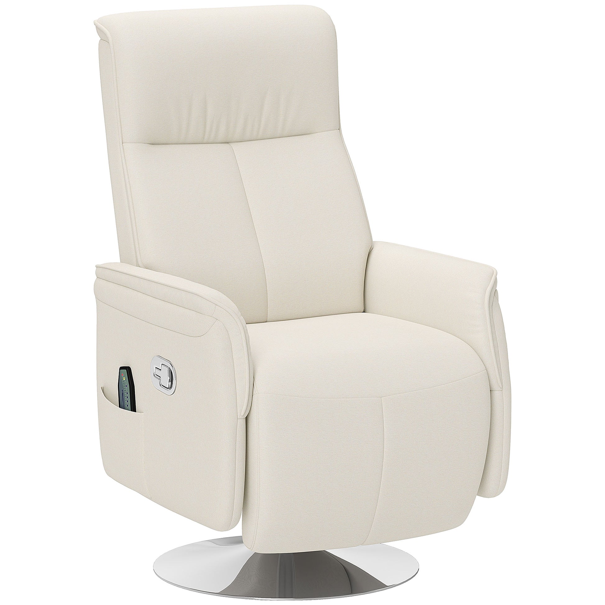 Photo of HOMCOM 10-Point Massage Recliner Armchair - Cream in Cream colour on a white background