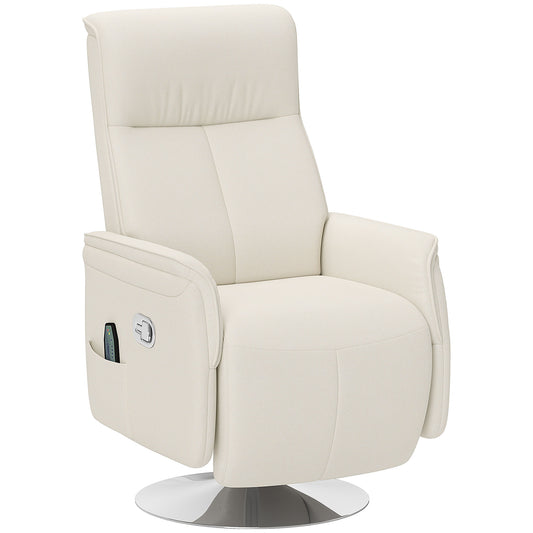 Photo of HOMCOM 10-Point Massage Recliner Armchair - Cream in Cream colour on a white background