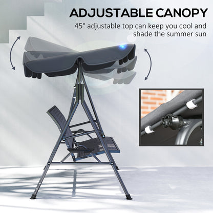 Outsunny swing chair shown with its adjustable canopy tilted