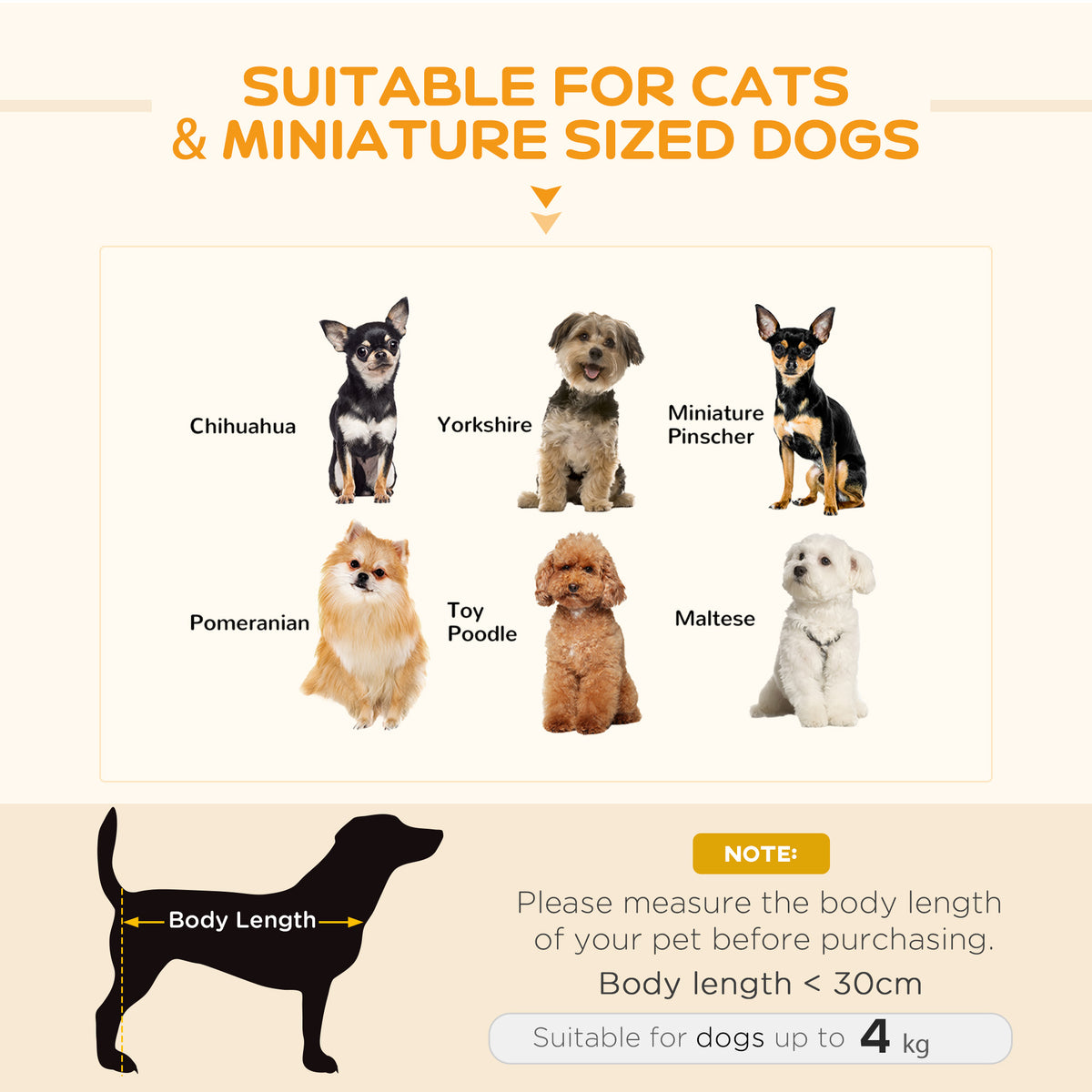 Small dog and cat bed sized for pets under 4 kg