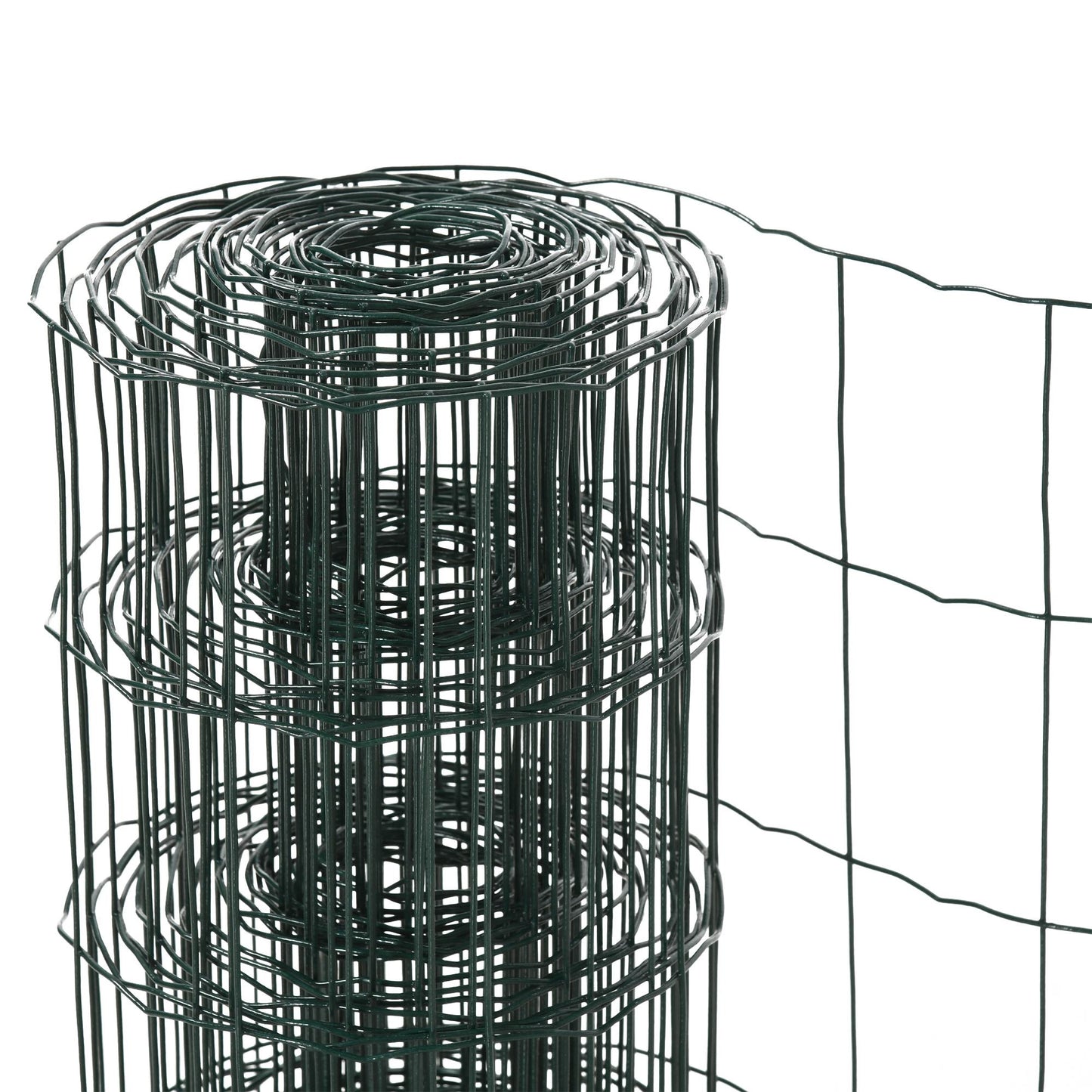 Photo of PawHut 0.6M x 10M Chicken Wire Mesh Roll Rabbit Poultry Animal Fence PVC Coated Steel Metal Garden Netting Fencing in Fencing colour on a white background